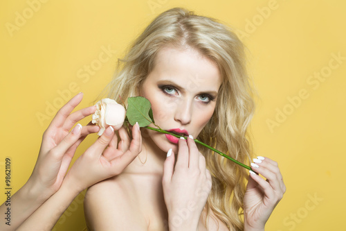 Sexy woman with rose