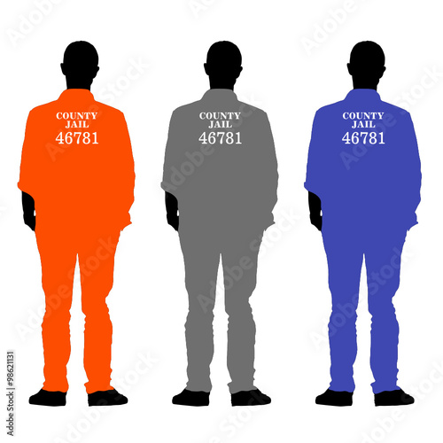 prisioner set vector illustration