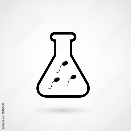 Sperm in laboratiry flask