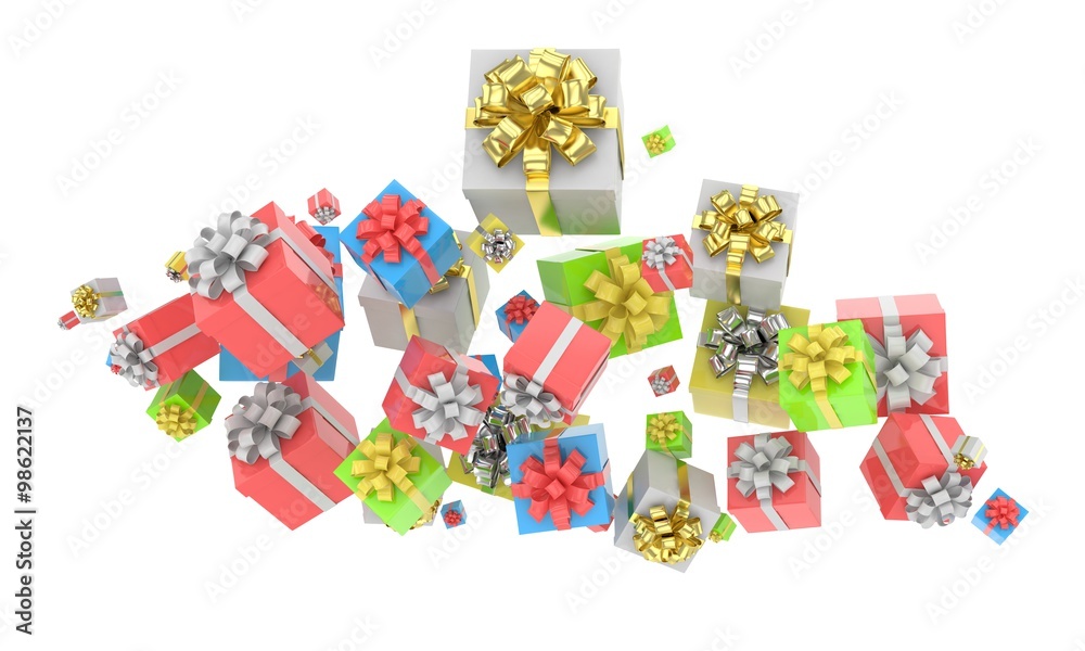 Obraz premium flying gift boxes