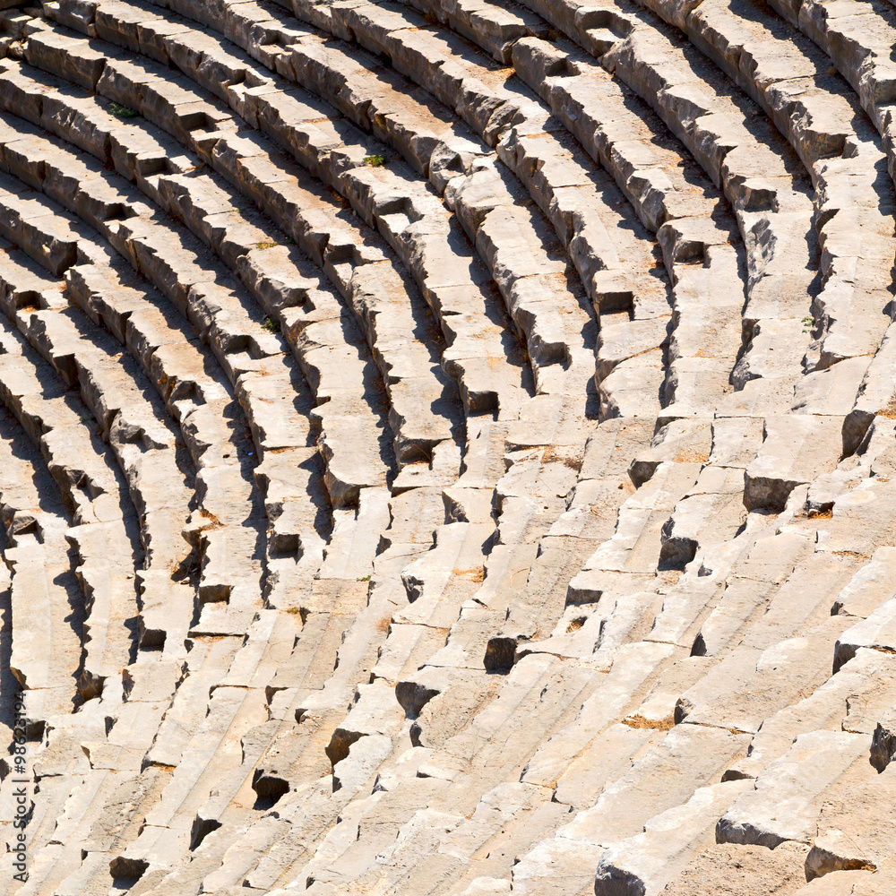   in turkey europe myra  the old theatre abstract texture of ste