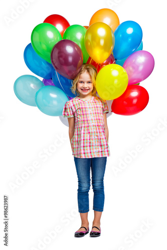Beautiful little girl with balloons