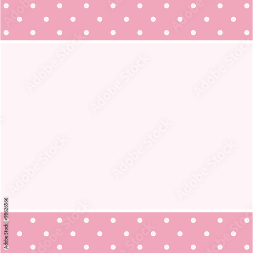 Vintage frame on polka dots retro pattern