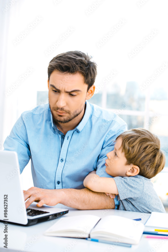 Little boy and his father Little boy and his father