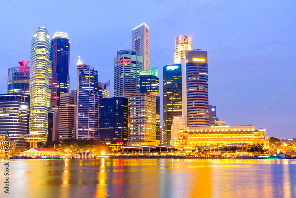Obraz premium Singapore Skyline and view of Marina Bay