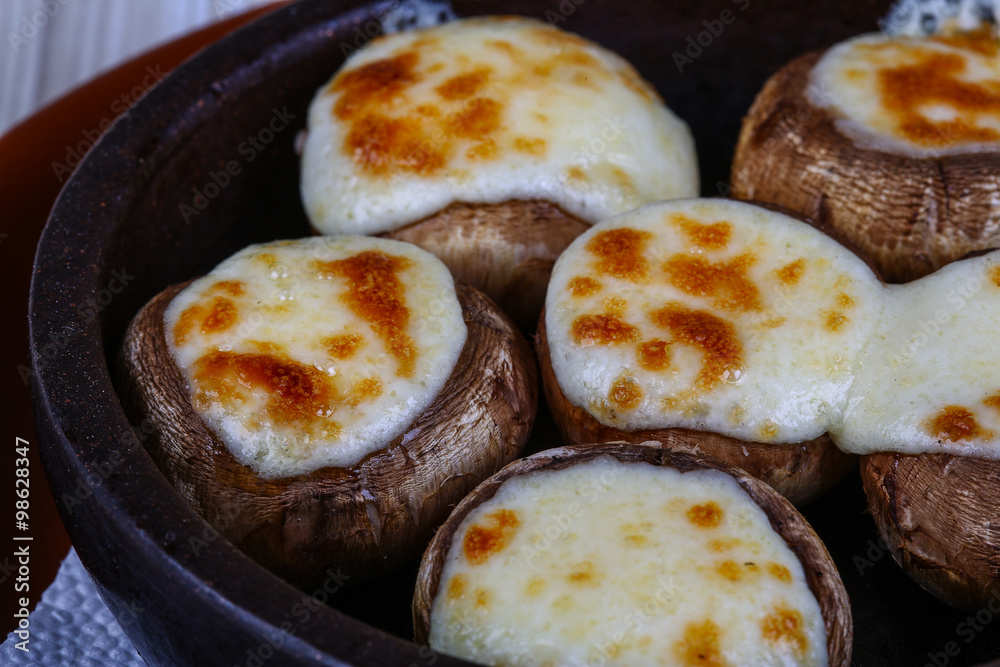 Stuffed champignon with cheese Stuffed champignon with cheese