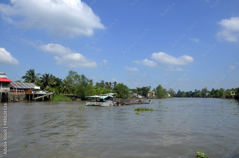 Fototapeta premium Cai Be et son marché flottant