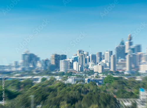 Sydney skyline, blurred view