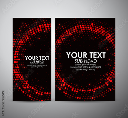 Abstract red circle shining pattern. Brochure business design template or roll up. Vector illustration