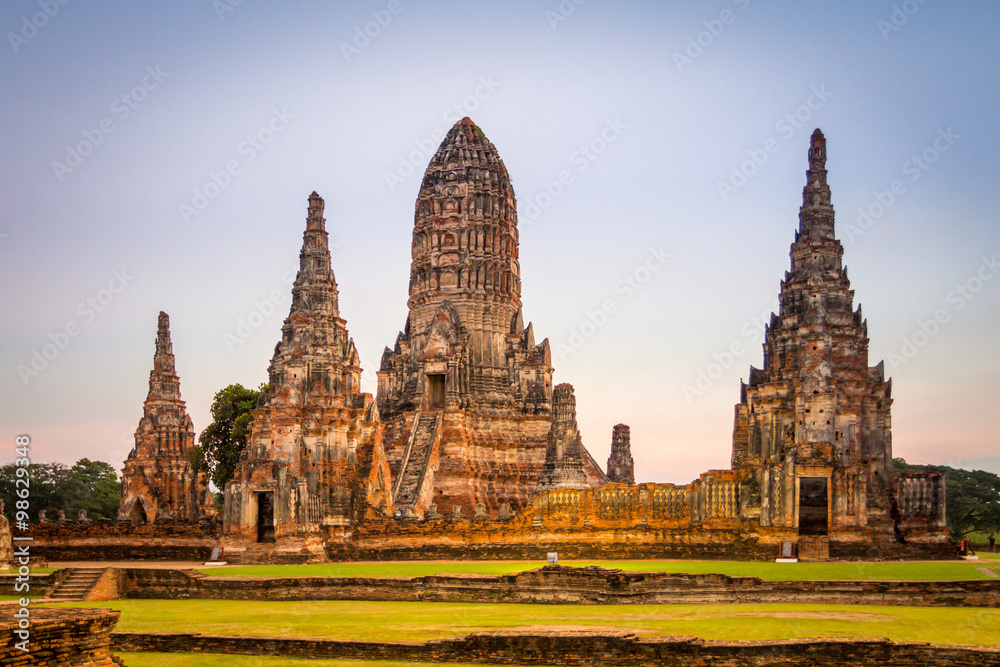 archaeological site at Wat Chaiwatthanaram in Ayutthaya historic