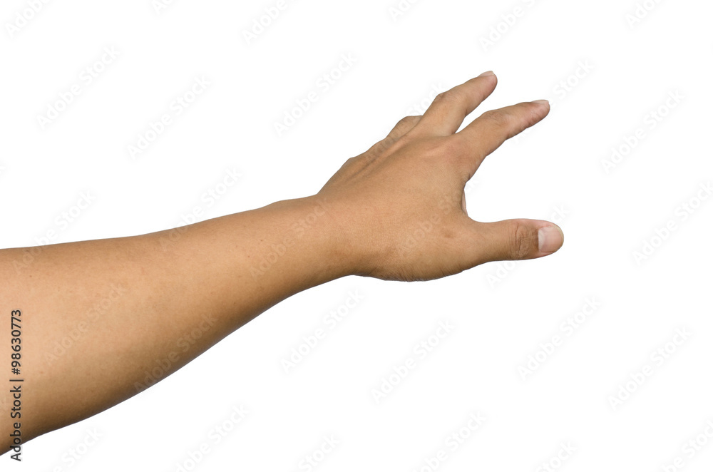 hand reaching for something isolated on a white background hand reaching for something isolated on a white background