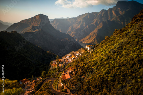 Mountains on western part of Gran Canaria island photo