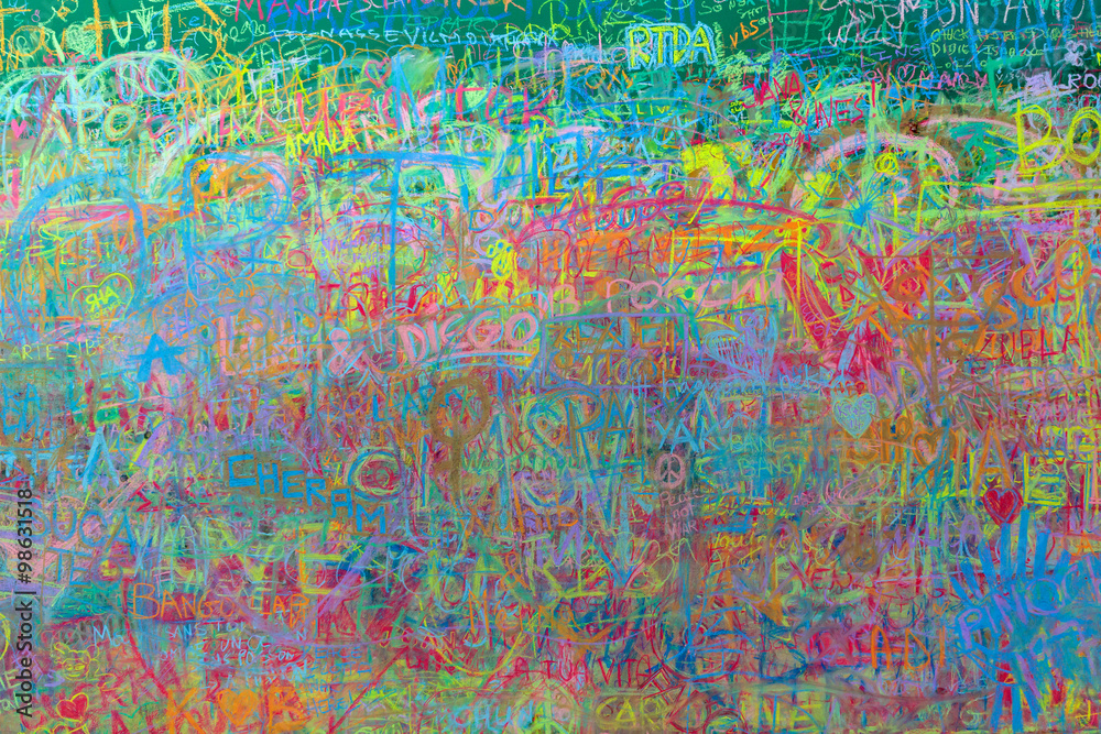 Colorful abstract boards   with the spontaneous creation of people