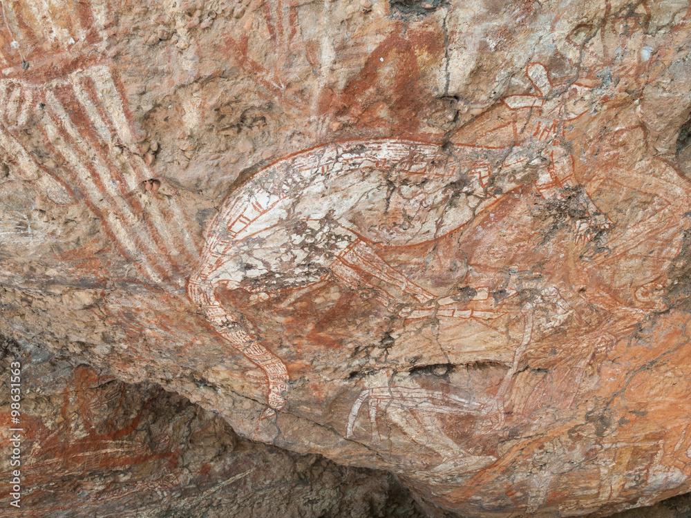 Kakadu, Western Australia, 06/10/2013, aboriginal rock art in ...