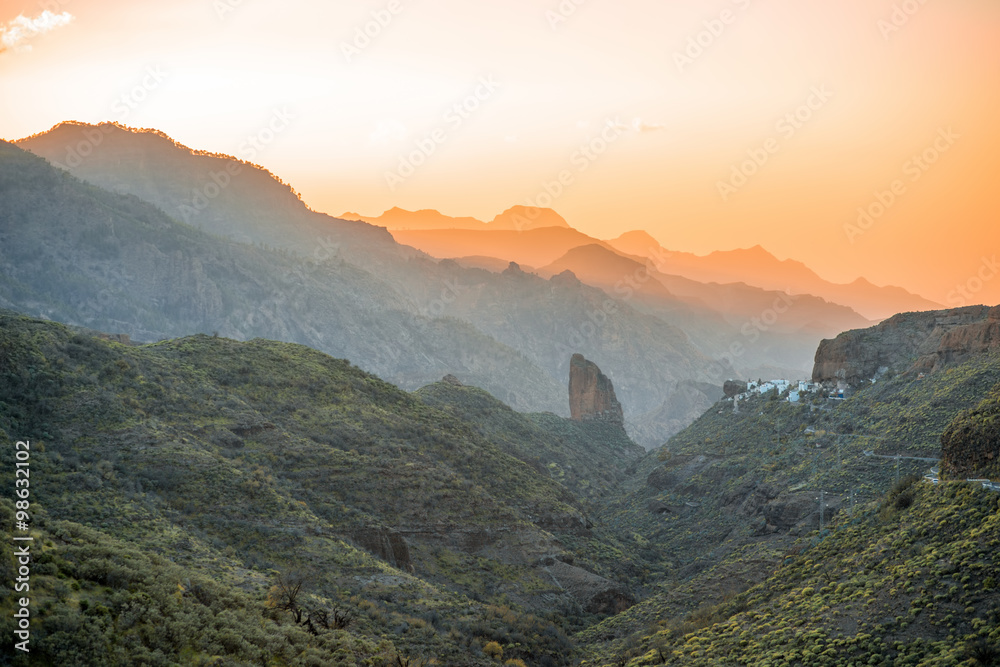 Mountains on western part of Gran Canaria island