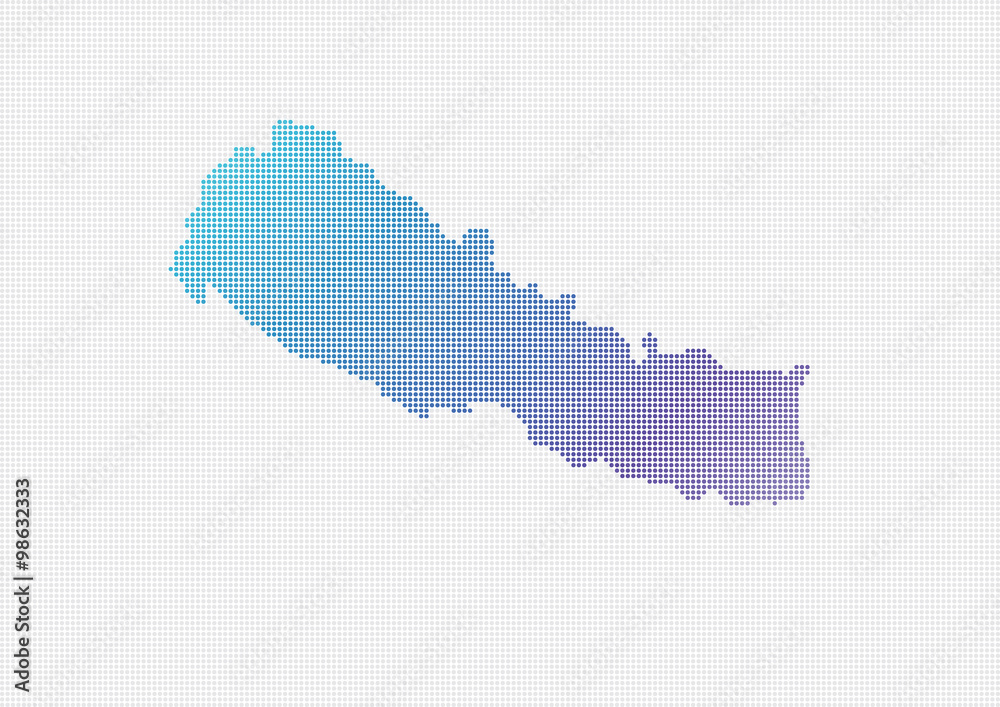 Nepal Map Vector (small dots objects)