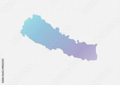 Nepal Map Vector (small dots objects)