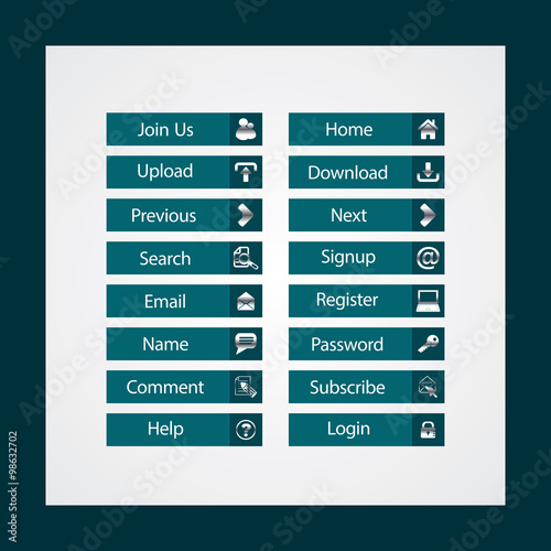 web and computing colorful web designing button template elements
