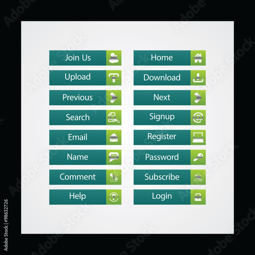web and computing colorful web designing button template elements
