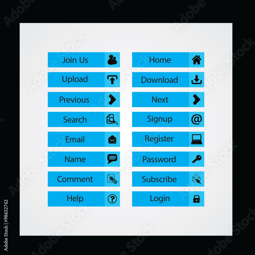 web and computing colorful web designing button template elements
