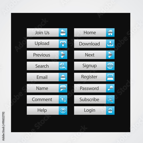 web and computing colorful web designing button template elements
