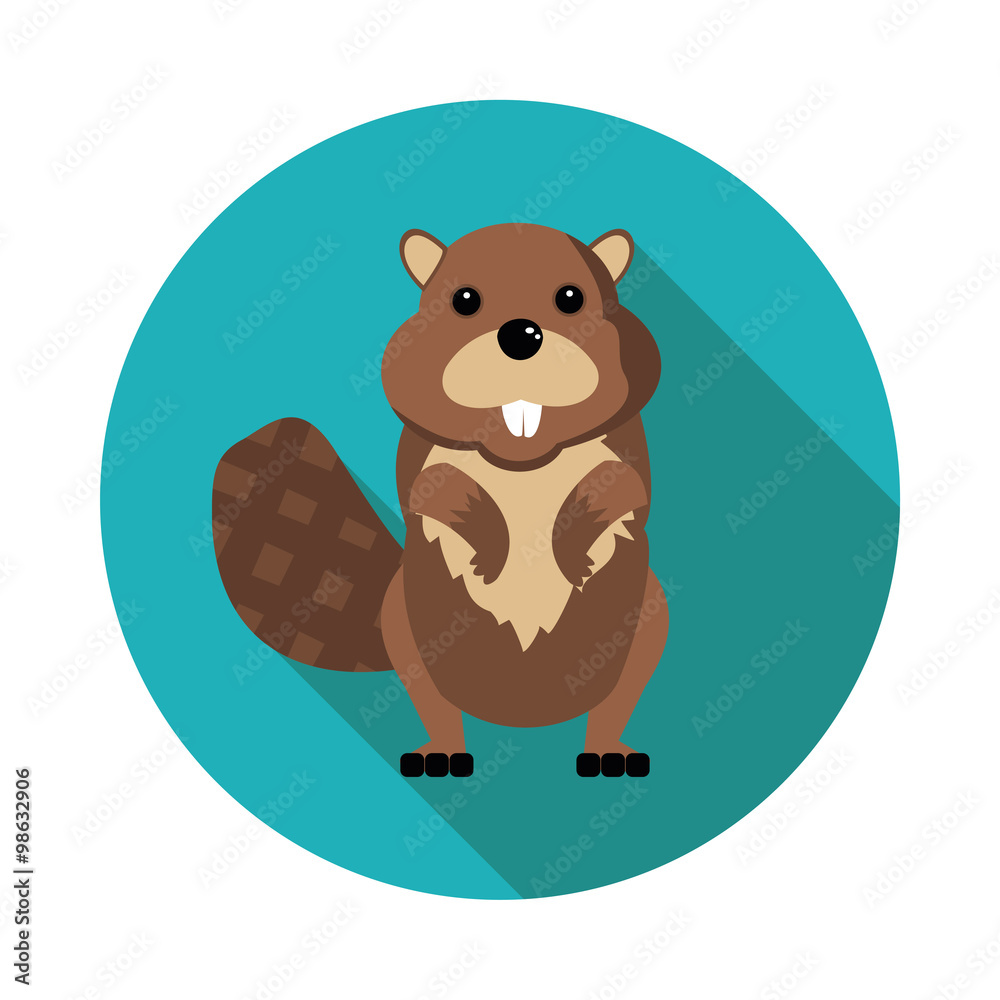 Obraz premium flat icons beaver