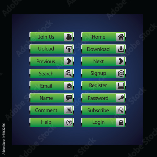 web and computing colorful web designing button template elements
