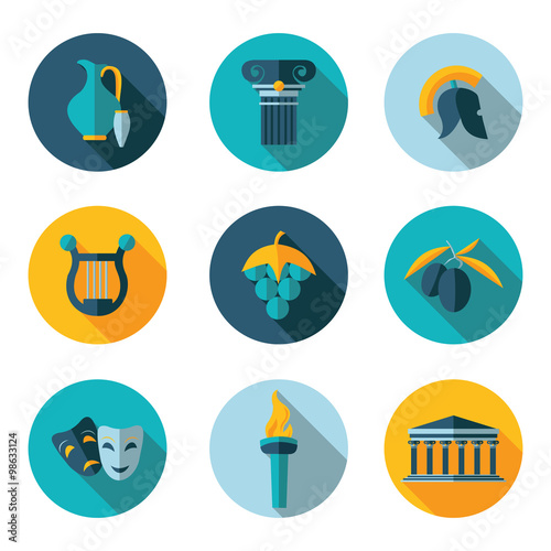 flat icons Greece