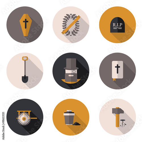 flat icons funeral services