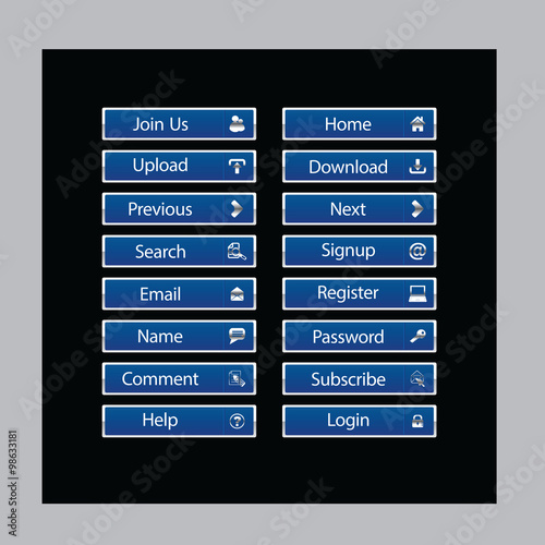 web and computing colorful web designing button template elements
