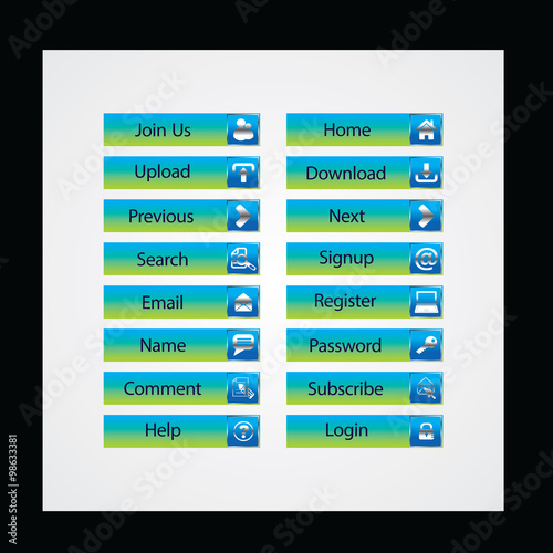 web and computing colorful web designing button template elements
