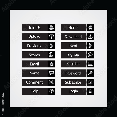 web and computing colorful web designing button template elements
