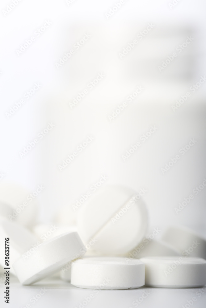 Pills and pill bottle Pills and pill bottle