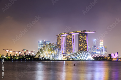  View of Merlion Statue in Singapore.