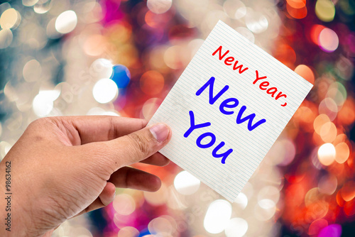 New Year, New You handwriting on a sticky note