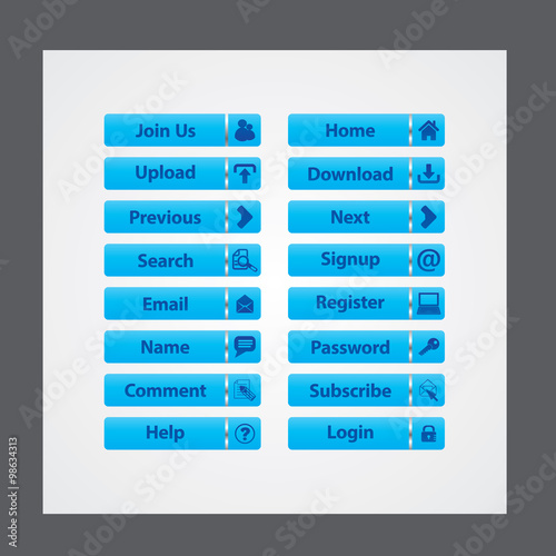 web and computing colorful web designing button template elements
