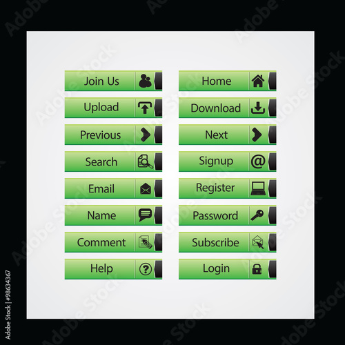 web and computing colorful web designing button template elements
