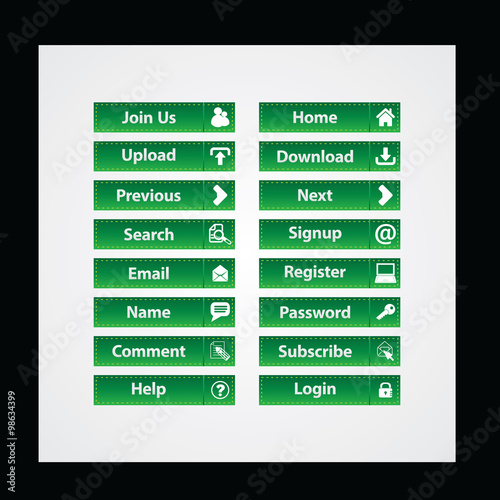 web and computing colorful web designing button template elements
