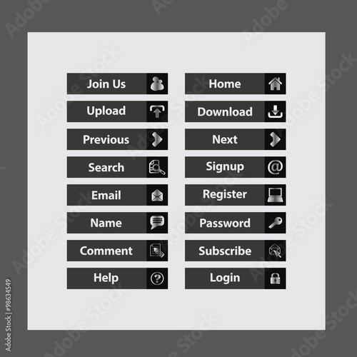 web and computing colorful web designing button template elements
