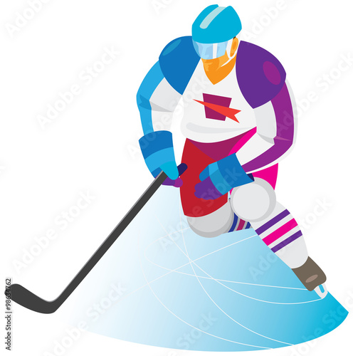 Ice hockey. Winger on the  ice