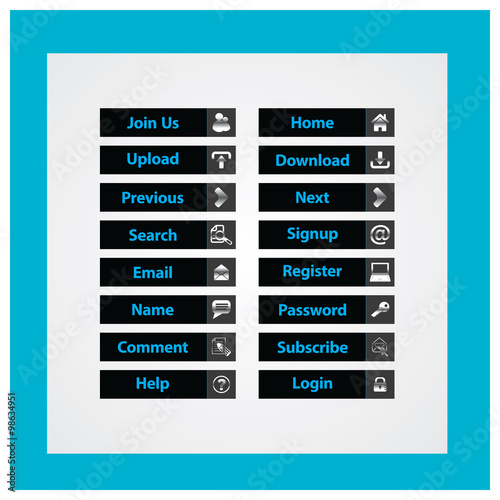 web and computing colorful web designing button template elements
