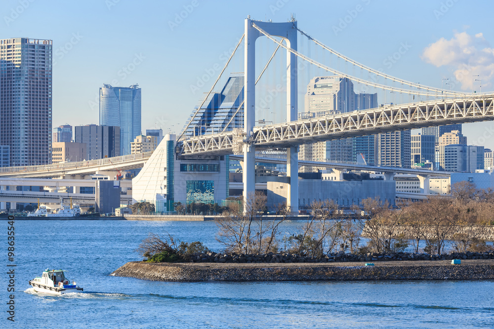 Rainbow Bridge in Odaiba, Tokyo