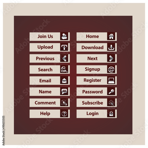 web and computing colorful web designing button template elements
