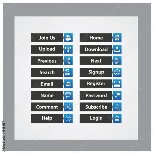 web and computing colorful web designing button template elements

