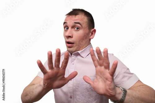 Young man showing a variety of emotions