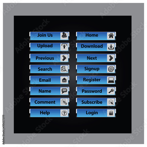 web and computing colorful web designing button template elements