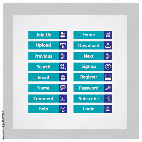 web and computing colorful web designing button template elements