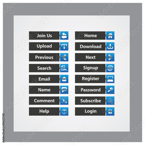 web and computing colorful web designing button template elements