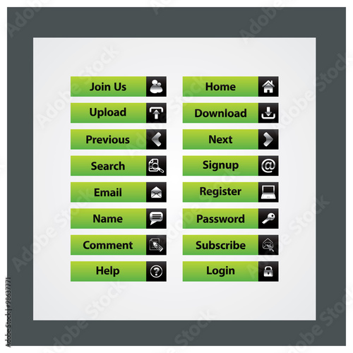 web and computing colorful web designing button template elements