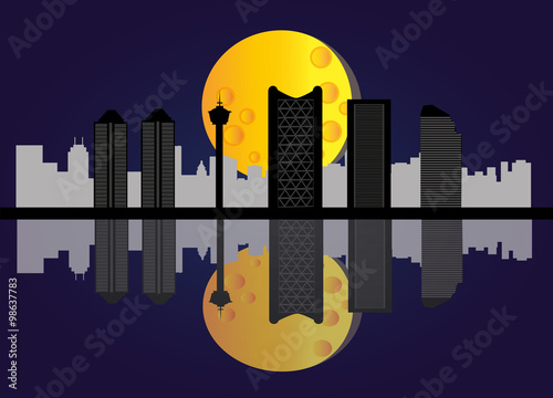 Calgary skyline at night